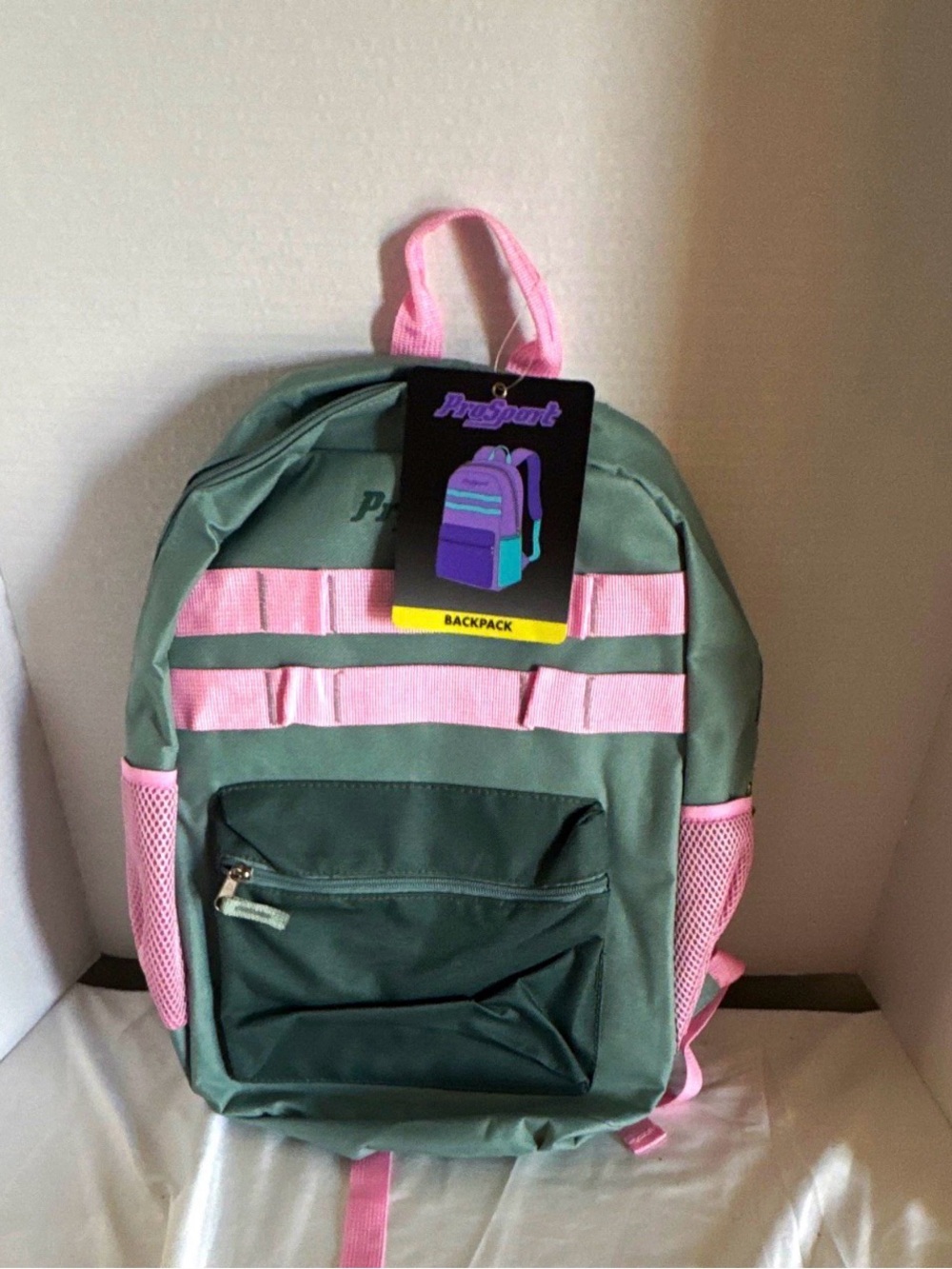 Women's Green and Pink Backpack